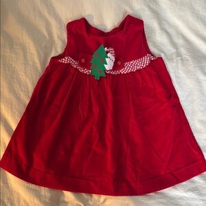 Red Holiday Dress with Santa & Tree- 12m